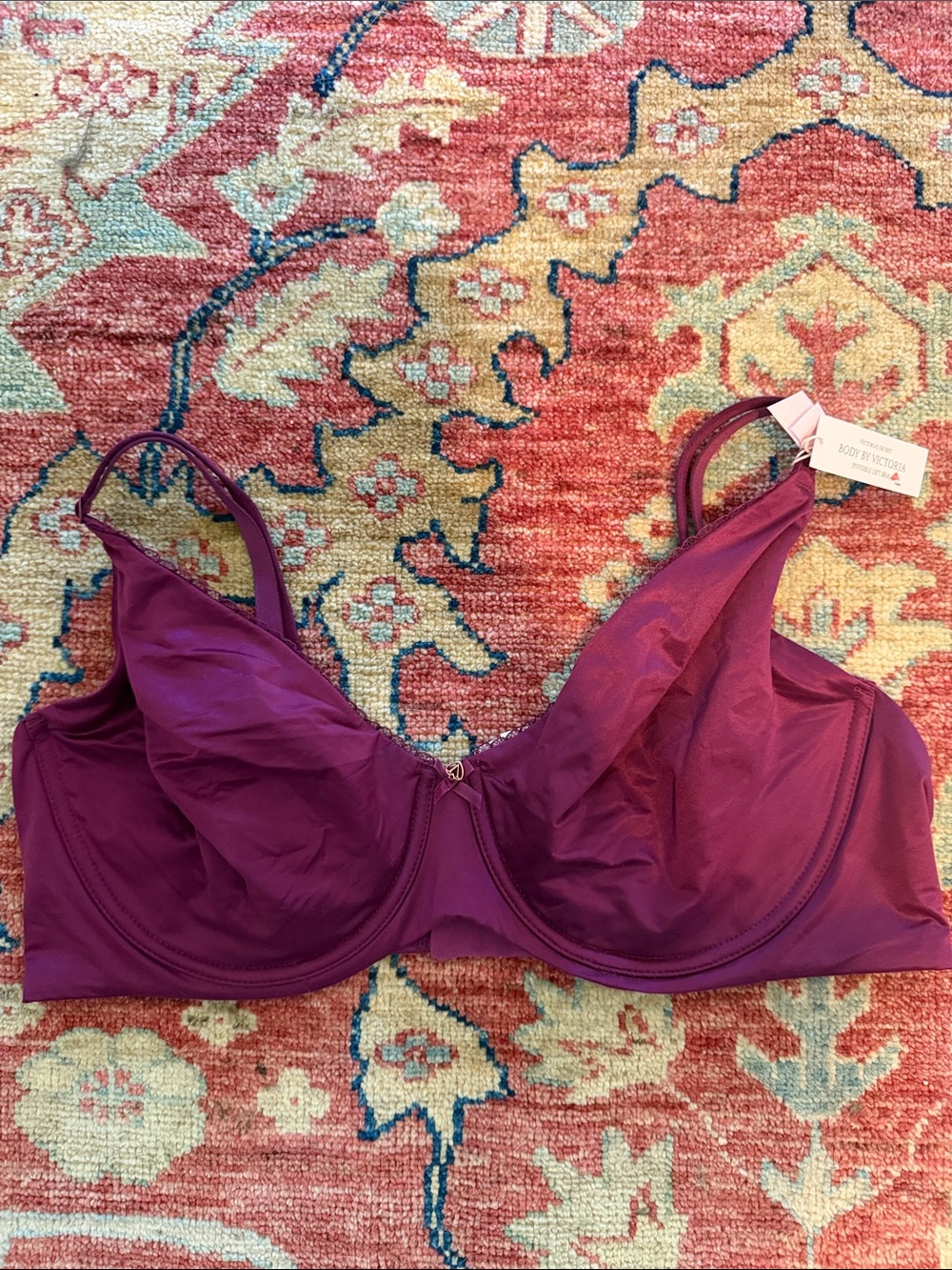 Victoria's Secret Satin Underwire Bra in Deep Plum